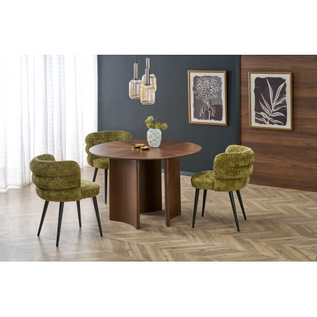 Stół okrągły modern Caldo 120cm orzech Halmar
