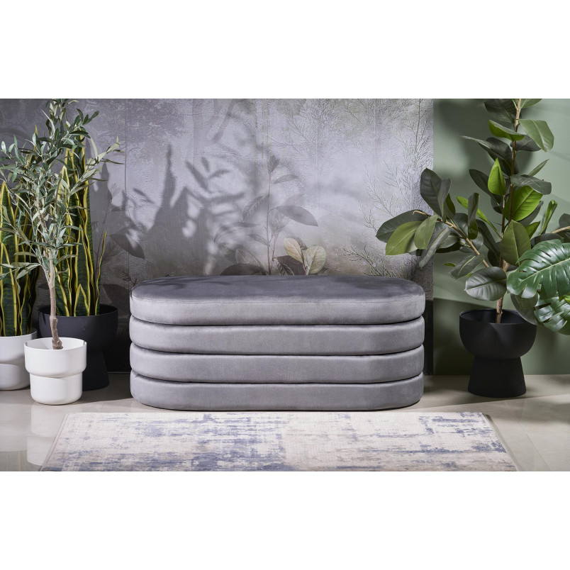 Ławka welurowa z funkcją pojemnika Calpi 110x46cm popiel Halmar