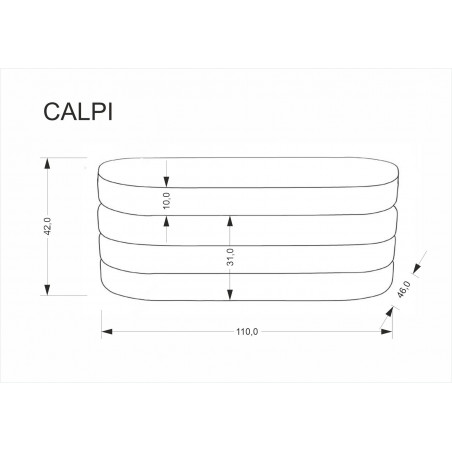 Ławka welurowa z funkcją pojemnika Calpi 110x46cm popiel Halmar