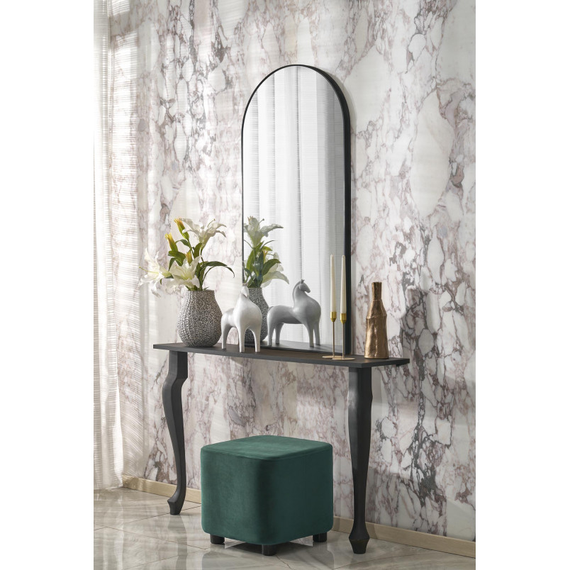 Lustro ścienne zaokrąglone Curio 120x60cm czarna rama Halmar