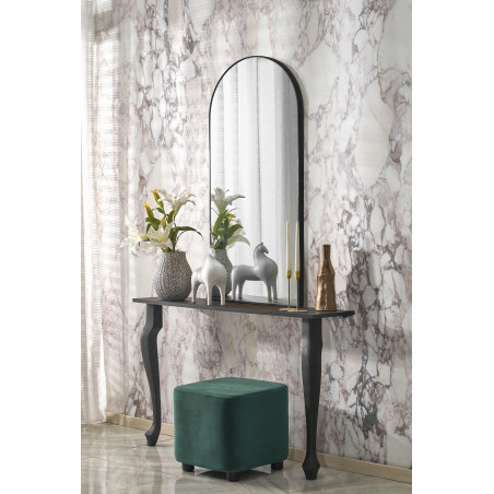 Lustro ścienne zaokrąglone Curio 120x60cm czarna rama Halmar