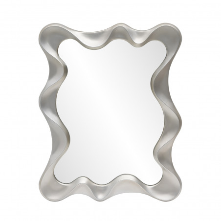 Lustro na ścianę futurystyczne Deco 90x70cm srebrny antyczny Halmar