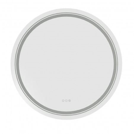 Lustro łazienkowe z podświetleniem LED Dover 80cm srebrne rama Halmar