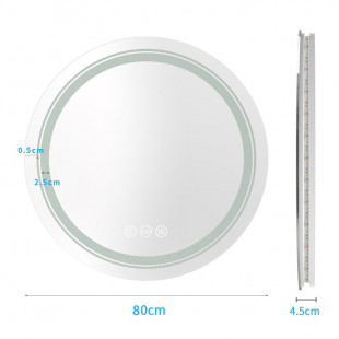 Lustro łazienkowe z podświetleniem LED Dover 80cm srebrne rama Halmar