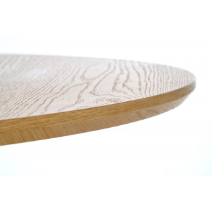 Stół okrągły rozkładany na podstawie z lameli Fargo 120-21cm okleina naturalna Halmar