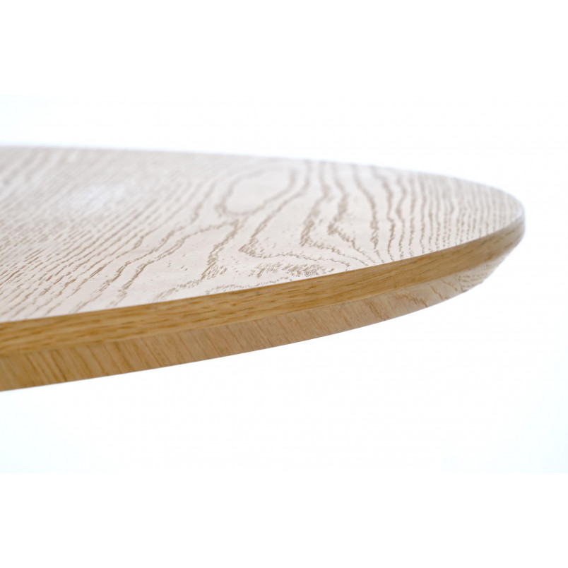 Stół okrągły rozkładany na podstawie z lameli Fargo 120-21cm okleina naturalna Halmar
