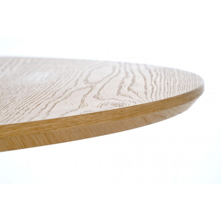 Stół okrągły rozkładany na podstawie z lameli Fargo 120-21cm okleina naturalna Halmar