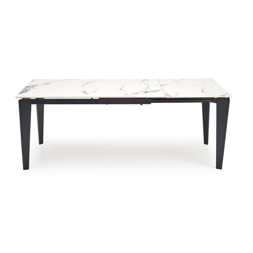 Stół rozkładany nowoczesny Felix 141-201x81cm biały marmur / czarny Halmar