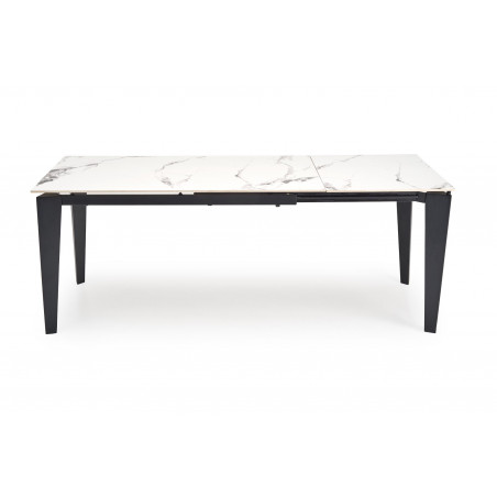 Stół rozkładany nowoczesny Felix 141-201x81cm biały marmur / czarny Halmar