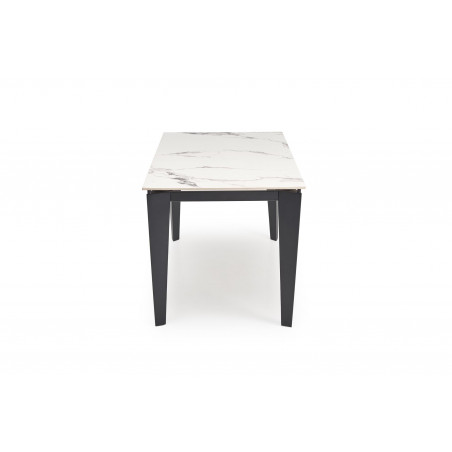 Stół rozkładany nowoczesny Felix 141-201x81cm biały marmur / czarny Halmar