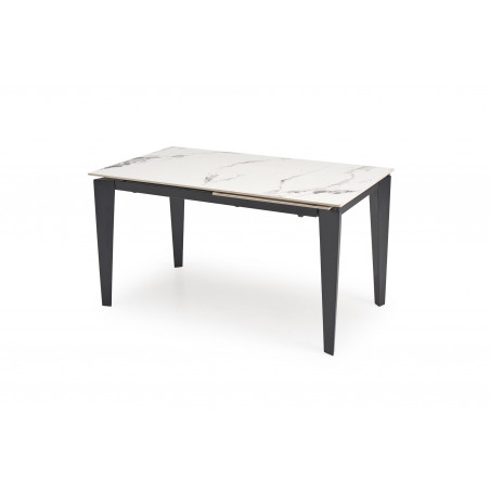 Stół rozkładany nowoczesny Felix 141-201x81cm biały marmur / czarny Halmar
