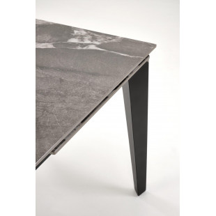 Stół rozkładany nowoczesny Felix 141-201x81cm popielaty marmur / czarny Halmar