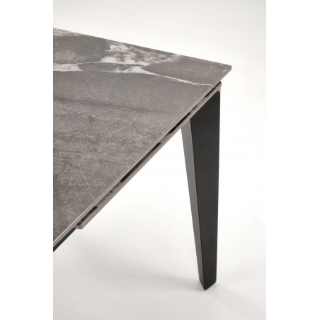 Stół rozkładany nowoczesny Felix 141-201x81cm popielaty marmur / czarny Halmar