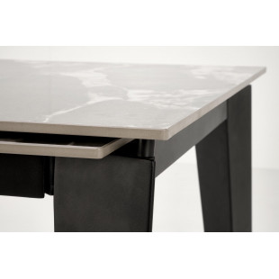 Stół rozkładany nowoczesny Felix 141-201x81cm popielaty marmur / czarny Halmar