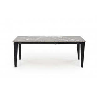 Stół rozkładany nowoczesny Felix 141-201x81cm popielaty marmur / czarny Halmar