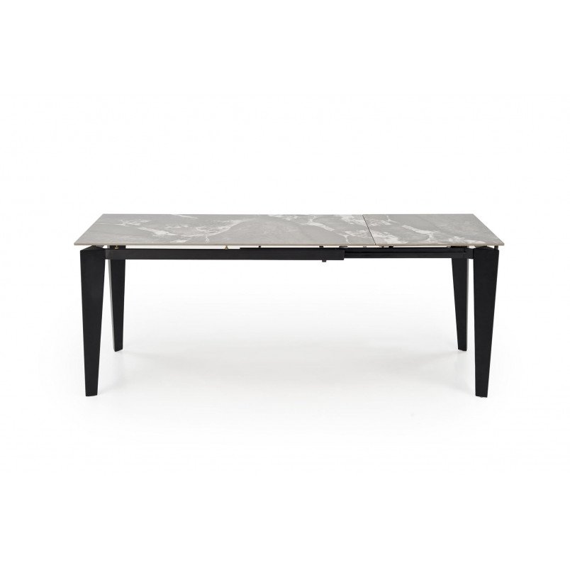 Stół rozkładany nowoczesny Felix 141-201x81cm popielaty marmur / czarny Halmar
