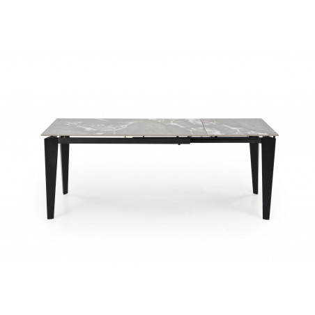 Stół rozkładany nowoczesny Felix 141-201x81cm popielaty marmur / czarny Halmar