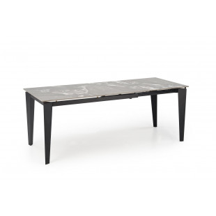 Stół rozkładany nowoczesny Felix 141-201x81cm popielaty marmur / czarny Halmar