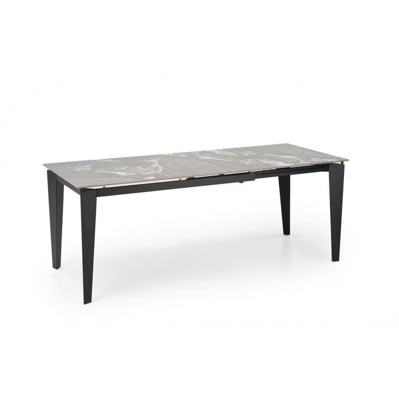 Stół rozkładany nowoczesny Felix 141-201x81cm popielaty marmur / czarny Halmar