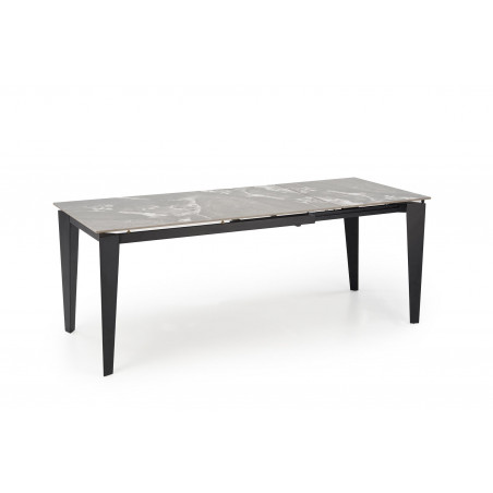 Stół rozkładany nowoczesny Felix 141-201x81cm popielaty marmur / czarny Halmar