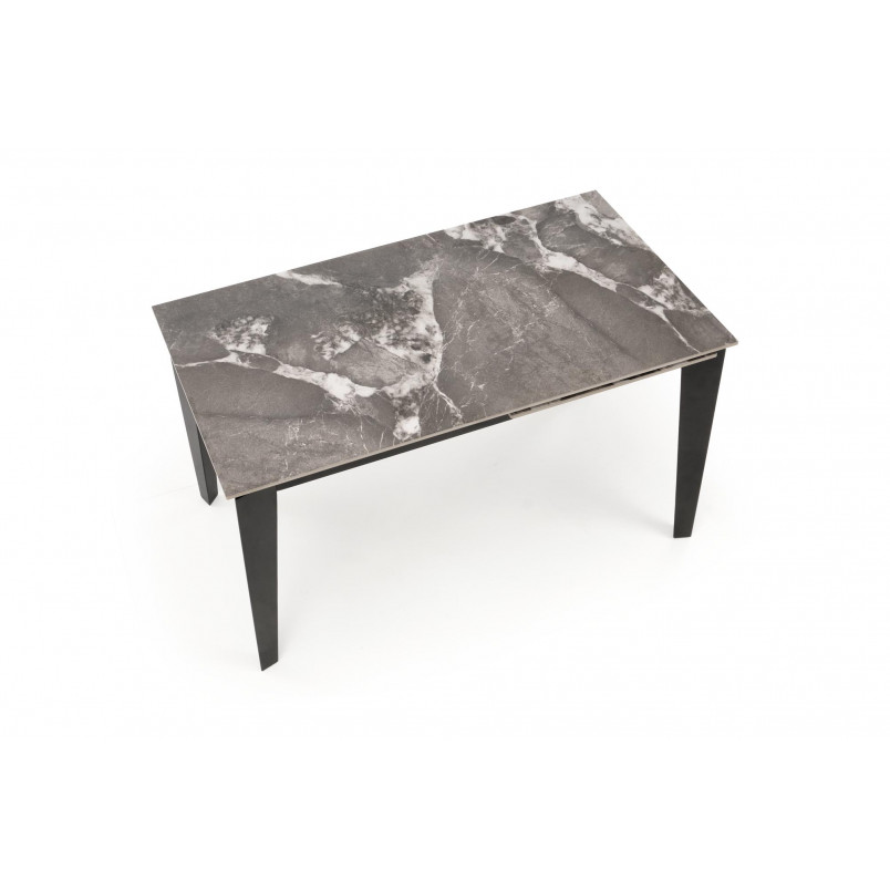 Stół rozkładany nowoczesny Felix 141-201x81cm popielaty marmur / czarny Halmar