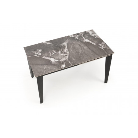 Stół rozkładany nowoczesny Felix 141-201x81cm popielaty marmur / czarny Halmar