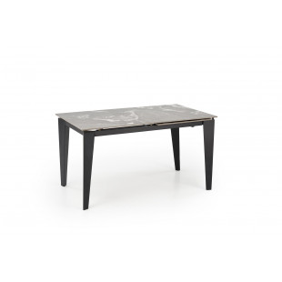 Stół rozkładany nowoczesny Felix 141-201x81cm popielaty marmur / czarny Halmar