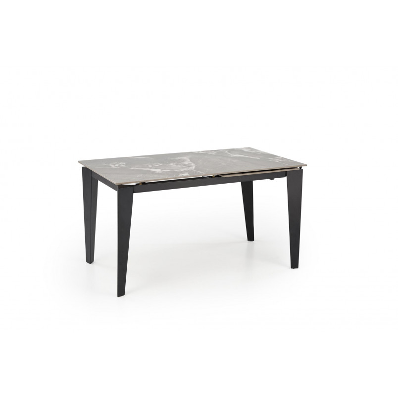 Stół rozkładany nowoczesny Felix 141-201x81cm popielaty marmur / czarny Halmar