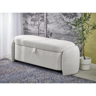 Ławka tapicerowana z funkcją pojemnika Ficaria 150x47cm kremowa Halmar