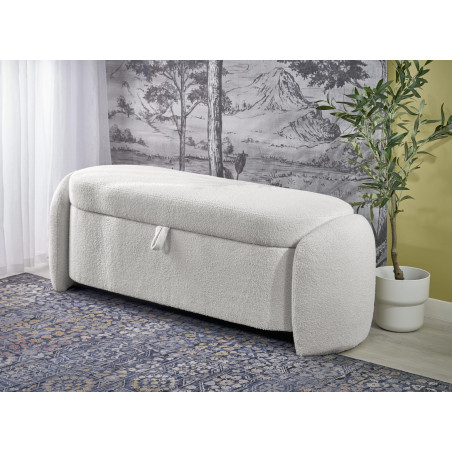 Ławka tapicerowana z funkcją pojemnika Ficaria 150x47cm kremowa Halmar