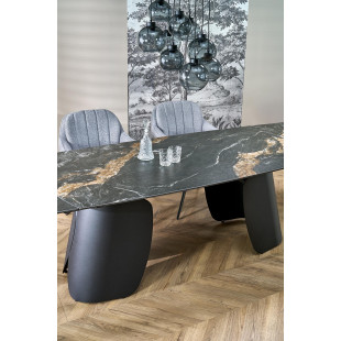 Stół rozkładany nowoczesny Forum 180-260x90cm czarny marmur / czarny Halmar
