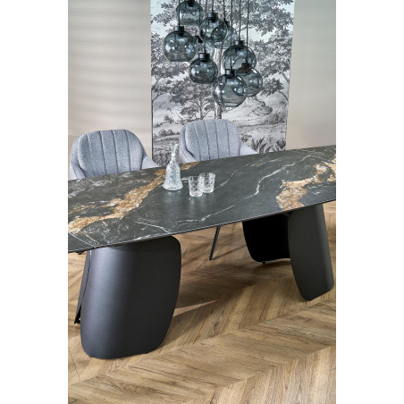 Stół rozkładany nowoczesny Forum 180-260x90cm czarny marmur / czarny Halmar