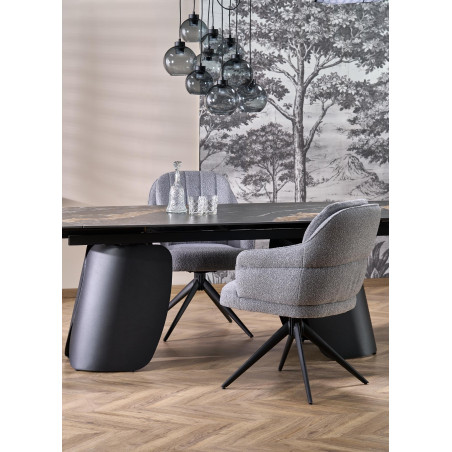 Stół rozkładany nowoczesny Forum 180-260x90cm czarny marmur / czarny Halmar