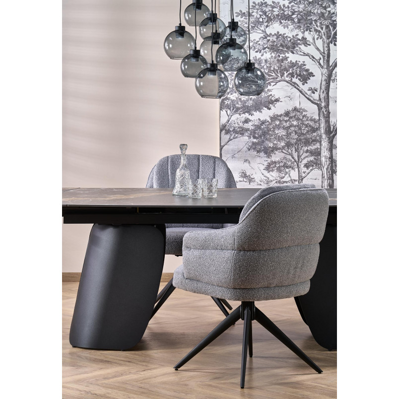 Stół rozkładany nowoczesny Forum 180-260x90cm czarny marmur / czarny Halmar