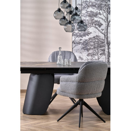 Stół rozkładany nowoczesny Forum 180-260x90cm czarny marmur / czarny Halmar