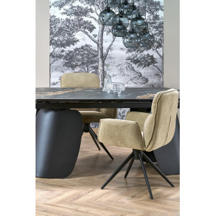 Stół rozkładany nowoczesny Forum 180-260x90cm czarny marmur / czarny Halmar