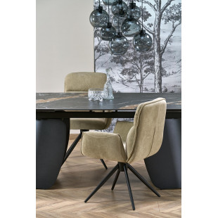 Stół rozkładany nowoczesny Forum 180-260x90cm czarny marmur / czarny Halmar