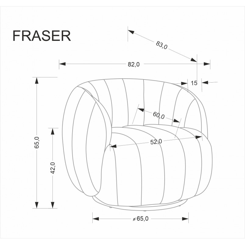Fotel wypoczynkowy obrotowy Fraser kremowy Halmar
