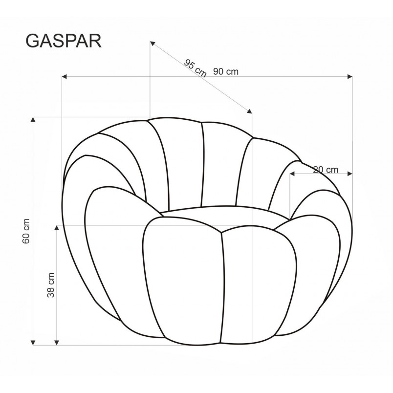 Fotel wypoczynkowy Gaspar II musztardowy Halmar