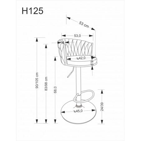 Krzesło barowe tapicerowane H126 65cm beżowe Halmar