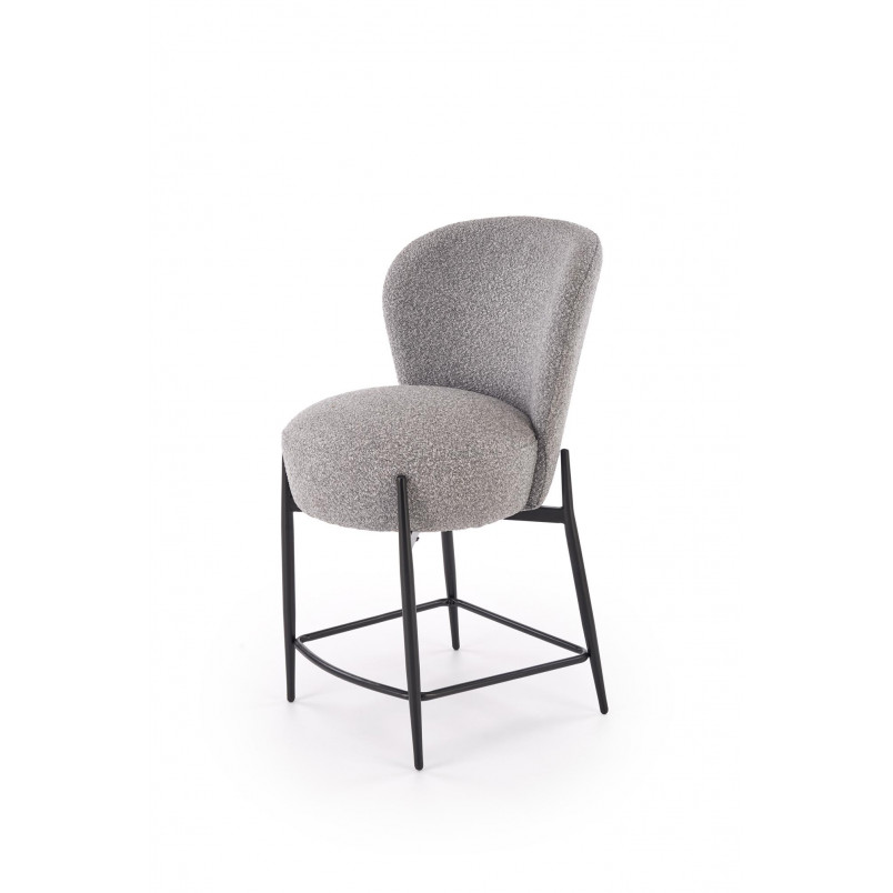 Krzesło barowe tapicerowane H126 65cm popiel Halmar
