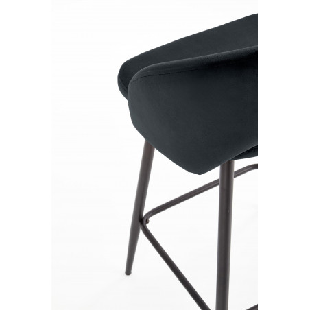 Krzesło barowe tapicerowane H-96 65cm czarne Halmar