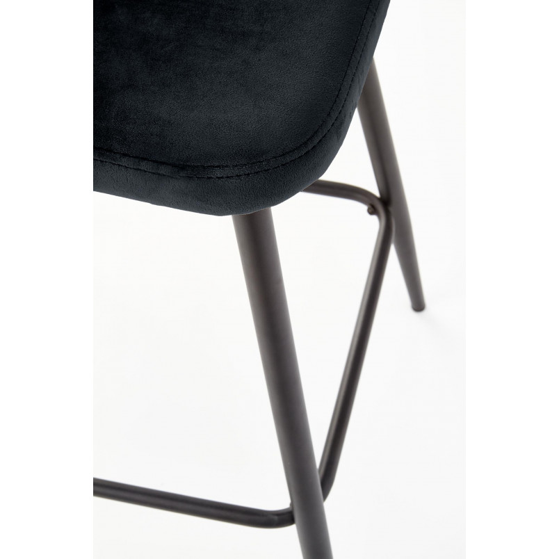 Krzesło barowe tapicerowane H-96 65cm czarne Halmar