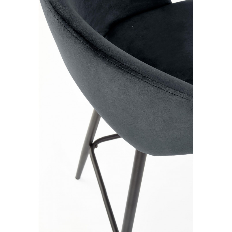 Krzesło barowe tapicerowane H-96 65cm czarne Halmar