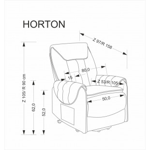 Fotel wypoczynkowy rozkładany z funkcją pionizacji Horton popiel Halmar