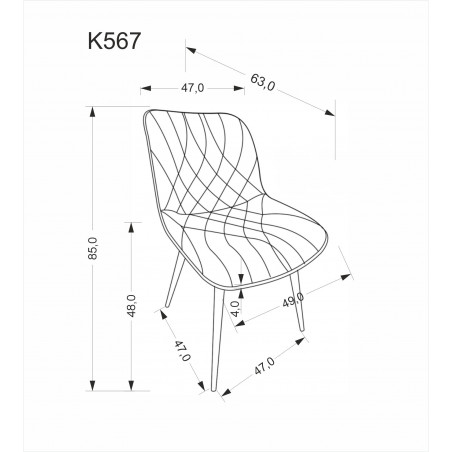 Krzesło pikowane K567 beżowe Halmar