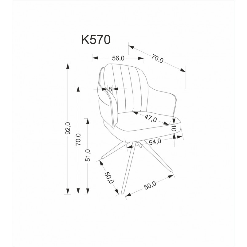 Krzesło obrotowe do jadalni K570 cynamon Halmar