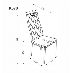 Krzesło welurowe pikowane K578 popiel / srebrny Halmar