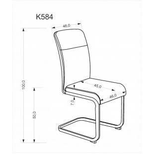 Krzesło tapicerowane na płozie K584 beżowy / kaszmir  Halmar