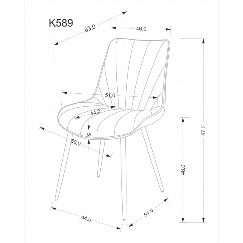 Krzesło welurowe K589 popiel Halmar